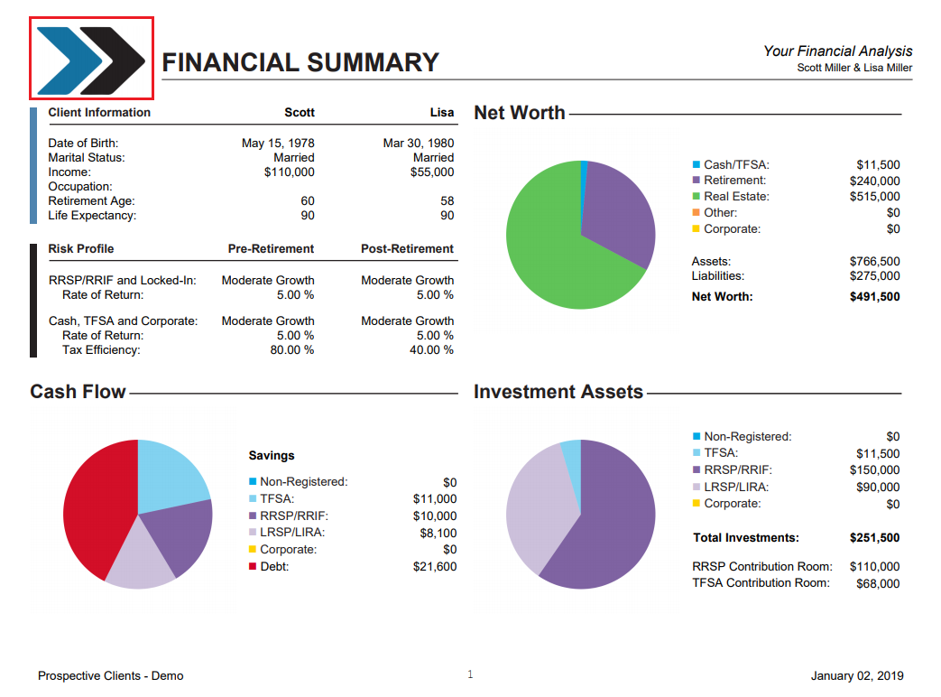 Report customization - logo