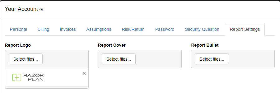 Razorplan UI - report customization