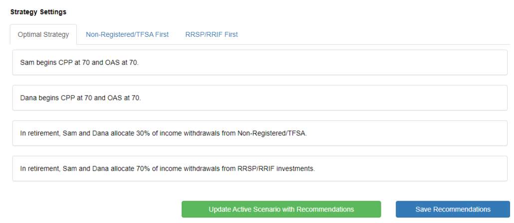 Decumulation UI - Strategy Settings